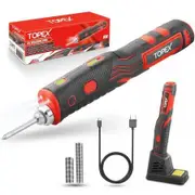 TOPEX 4V Max Cordless Soldering Iron with Rechargeable Lithium-Ion Battery