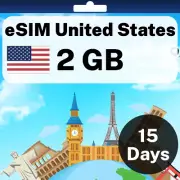 eSIM United States - 2 GB - 15 Days - Travel eSIM | QR code activation