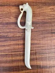 Stone Dagger 14" Aventurine Jade Gemstone Tiger Face hilt handmade Decorative