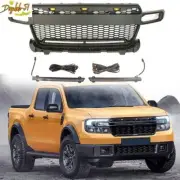 Front Grille Mesh For Ford Maverick 2022 2023 2024 Bumper Grill With LED Light