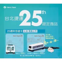 在飛比找蝦皮購物優惠-台北 捷運 北捷 限量一組 平面 立體電聯車悠遊卡 25週年