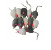 GO CAT SMALL RATTLE MICE 2 INCH SHORT HAIR COUNT OF 5 MICE