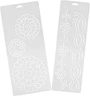 TEHAUX 2pcs Quilting Templates for Cross Stitch and Patchwork Crafts Transparent Plastic Design for Accurate Pattern Creation Reusable and Easy to Clean for DIY Sewing Projects and