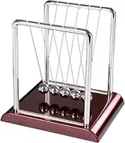 JUMPLAWN Newton Pendulum Ball with Medium Square Bumper Ball for Home Office Decoration Unique Idea Demonstrates Conservation of Momentum Energy
