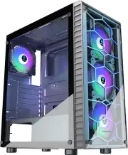 ATX PC Case 4 RGB Fans(Fix Color) Pre-Installed, USB 3.0 ATX Gaming PC Case, Tem