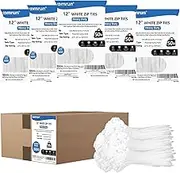 COMRUN 5000pcs 12Inch White Cable Tie,Nylon Zip Ties,Industrial Grade,50 Pounds Tensile Strength,UV Resistant,Heavy Duty,for Home,Garden Trellis,Office,Garage and Workshop