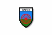 PATCH PATCHES EMBLEM IRON ON GLUE PRINT FLAG world crest roms gipsy romani