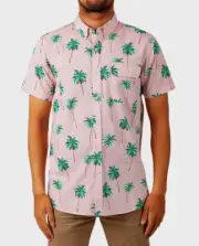 Rip Curl Men's Torrey Short Sleeve Shirt Large Pink - CSHKW7