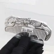 Pure 999 Fine Silver Pure Silver Hair Comb Lotus Handle Hair Care 3.97inch/68g