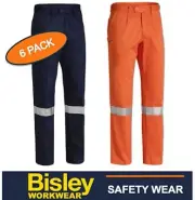 BISLEY WORKWEAR -6 PACK- "ORIGINAL" MENS COTTON DRILL TAPED WORK PANT -BP6007T