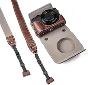 Oimzzr Digital Camera Protective Case PU Leather Camera Storage Bag with Removable Shoulder Strap Compatible with G7X2/ G7X3