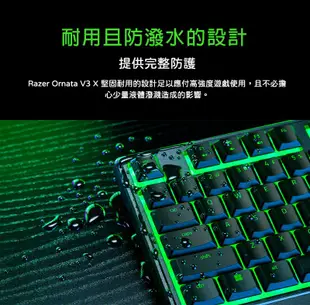 Razer ORNATA V3 X 雨林狼蛛鍵盤 靜音薄膜按鍵軸/防潑水/人體工學護腕墊