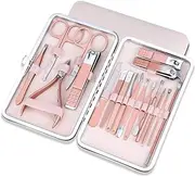 Scissors Nail Clippers Set Dead Skin Pliers Nail Cutting Pliers Pedicure Knife Nail Groove Only Inflammation Nail Manicure Tool,18pc Pink