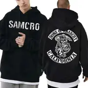 unbrand Sons of Anarchy SAMCRO Double Sided Print Hoodie Sweatshirt Men Womnen Fashion Brand Design Pullover Men's Fleece Cotton Hoodies 1 L