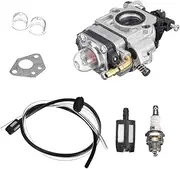 Motorcycle Carb Carburetor 15mm 2 Stroke Carburettor for 43Cc 47Cc 49Cc 50Cc 52Cc Scooter ATV Dirt Bike L Mower (Component)