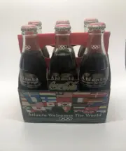 6 Pack 1996 Atlanta Olympics Coke Bottles - Coke Coca Cola Bottle - Full 8 ounce