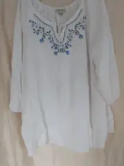 AUTOGRAPH WHITE WOMEN PRINTED TOP SIZE 24