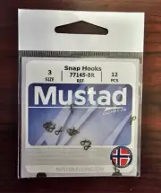 MUSTAD 77145 SNAP HOOKS SIZE 3 BRONZE 12 PCS.