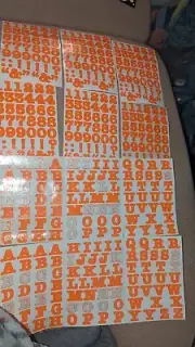 Creative Memories Stickers Full Sheet ABC/123 Numbers Orange Lot Sheets READ