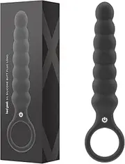 bed geek Vibrating Silicone Butt Plug Silicone Pleasure Stick for Adults 20 Sensational Vibration Settings Ridged Tool with Humps & Bumps Discreet Experimental Handheld Device