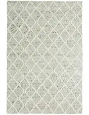 [Miss Amara] Anja Lattice Wool Rug in Grey