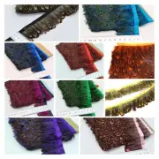 10 Metres Natural Pheasant Feather Trim Fringing Ribbon 8 Colours DIY Craft