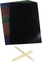 QUMIIRITY 55pcs Scratch Paper for Scratch Drawing Boards with Wooden Stylus Fun Crafting Supplies for Classroom Kindergarten and Creative Play