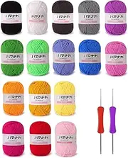 Acrylic Yarn Skeins 16x25g Soft Yarn for Crocheting and Knitting Craft Project Assorted Starter Crochet Kit