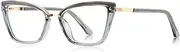 [VFDHN] Spring Hinge Square Glasses Clear Lens Glasses Frame Women Half Metal Leopard Blue