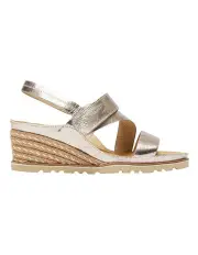 [Easy Steps] Tosca Leather Sandals in Pewter Metallic