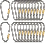Mini Titanium Locking Clips D-Ring Locking Snap Keychain Keyring Screw Lock Buck