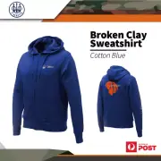 Beretta Broken Clay Sweatshirt Cotton Blue Shooting Competition Sporting Jacket