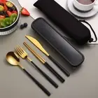 Eco-Friendly Portable Tableware 4-piece Set Portable Cutlery Set