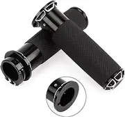 Motorcycle Handlebar Grips 1'' CNC Aluminum Hand Grips for Harley Street Glide Touring Electronic Throttle Grips Black Motorcycle Accessories
