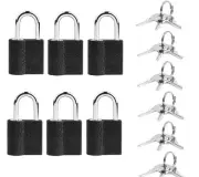 6 Pack Mini Padlocks with Keys - Mini Luggage & Suitcase Locks, Keyed Alike f...