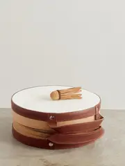 [Brunello Cucinelli] Brunello Cucinelli - Walnut Wood, Leather And Cork Tamburello Set - Brown - One size One size Brown