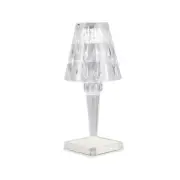 DAYLIGHT24 10.25 in. ambient elegant acrylic crystal-cut Rechargeable Table Lamp