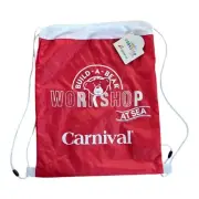 Build-A-Bear Workshop at Sea Carnival Red Nylon Drawstring Backpack Bag Tote