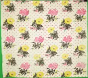 "An Original Floral Screen Print Fabric Panel Designed by Cecil Beaton"
