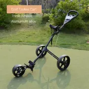 Foldable Golf Buggy Trolley Cart Push Pull 3 Wheels Aluminum Cart with Footbrake