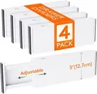 4 Pack Drawer Dividers 5" High, 13.5-22" Adjustable Drawer Organizers Clothes,