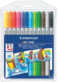 在飛比找誠品線上優惠-STAEDTLER 12色雙頭易洗彩色筆組