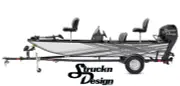 Light Gray Crossed Angled Lines White Graphic Wrap Boat Fish Decal US Vinyl