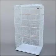 Bird Supplies Large Parrot Cage Household Bird Cage Pigeon Budgerigar Feeding Cage Suitable for Bird Feeding, Canary, Parakeet, Bird Playground(White)