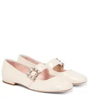 [Roger Vivier] Roger Vivier Très Vivier patent leather ballet flats AU 7 white