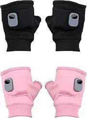 [Generic] Winter Accessory - USB Rechargeable, 3 Hours Battery, Men and Women Heated Gloves, 3 Temperature Settings (Pink and Black, Unisize)