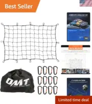 Expandable 3x4 ft to 6x8 ft Heavy-Duty Cargo Net with Storage Bag & Hooks