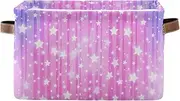 Stars Pastel Fabric Closet Storage Bins, Decorative Foldable Fabric Box for Home, Set of 2