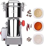 800G Electric Grain Grinder Mill 304 Stainless Steel Spice Herb Grinder High Speed Cereal Crusher Swing Type Cereal Pulverizer for Coffee Beans Pepper Herb Nuts