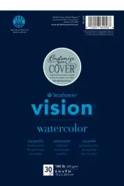 3 Pack Strathmore Vision Cold Press Watercolor Pad 6"X9"-140lb,30 Sheets 6264056